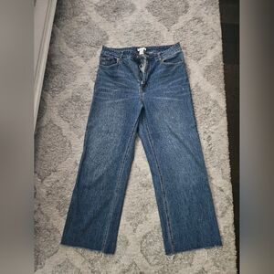 H&M Women's Wide Straight Leg Blue Jeans